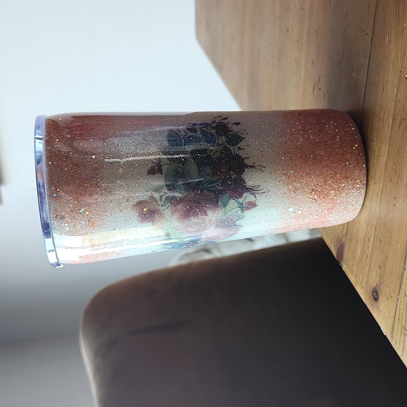 Glitter Gold & Silver 20oz Tumbler with Roses & 10oz "Not a Day Over Fabulous" - Picture 3 of 11